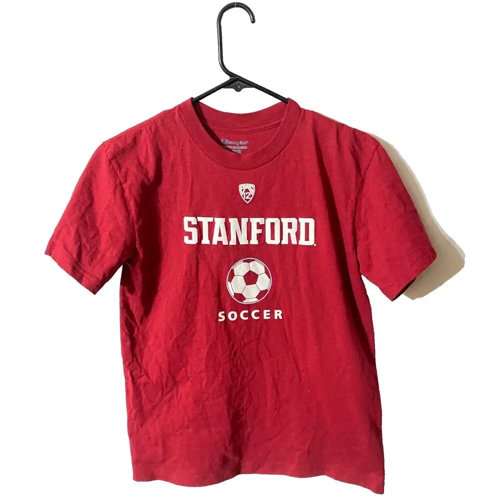 #8682 CHAMPION STANFORD PAC 12 SOCCER T SHIRT SIZE YL 10-12
